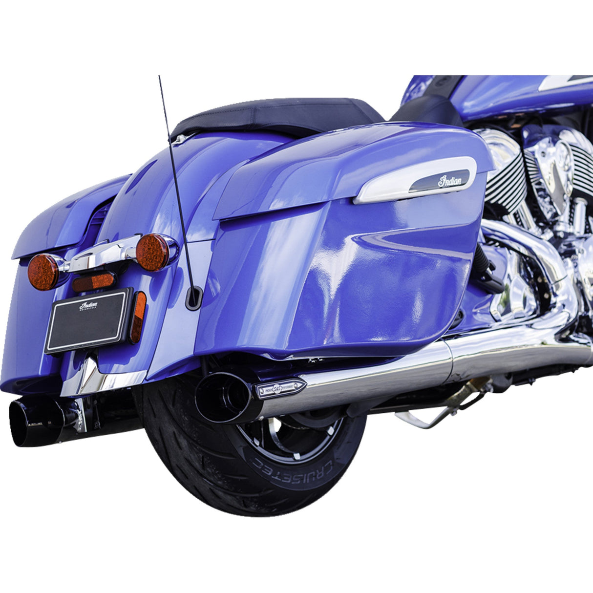 S&S Cycle 4" Broadhead Slip-On Mufflers Slash Cut Chrome - 550-1076 For Indian 2014-2022