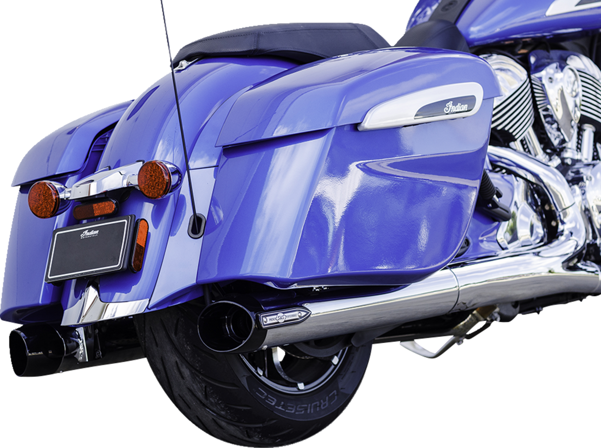 4" Broadhead Slip-On Mufflers - Slash Cut - Chrome - 1801-1765