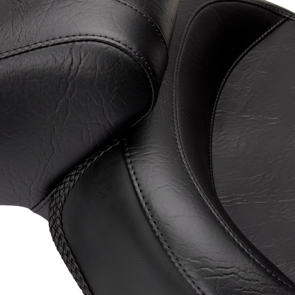 MUSTANG 0810-0282 75018 Vintage Wide Touring Seat Seat - Vintage - Wide - Touring - Without Driver Backrest - One-Piece - Smooth - Black - VT1100