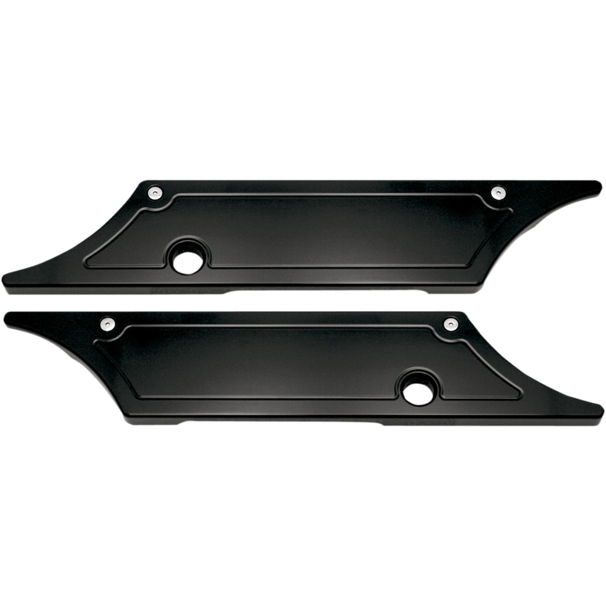 PRO-ONE Perf.mfg. Saddlebag Latch Covers Black - PO104710B For Harley Touring 1993-2013