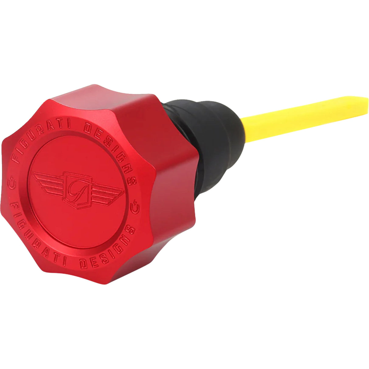 Figurati Designs Performance Magnetic Oil Dipstick Curved Red - FDP01-TCSM-R For Harley Touring 2007-2016
