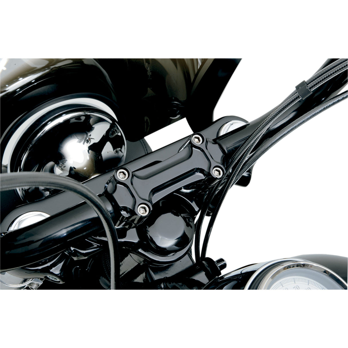 TODD'S CYCLE 0602-0376 BBC3-2 Bone Bar Handlebar Clamp & Riser Kit Risers - Bone - 1" - Black