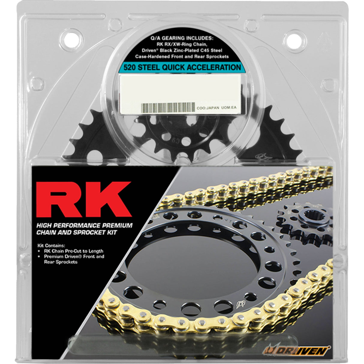RK 1230-1679 3076-069PX Quick Acceleration Chain and Sprocket Kit Chain and Sprocket Kit - Quick Acceleration - Natural - Suzuki GSX-R750 '06-'10