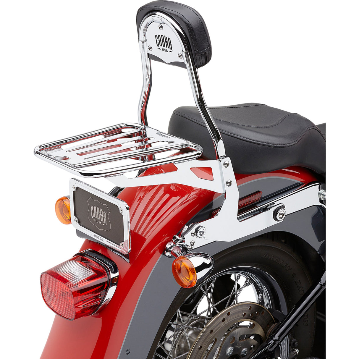 COBRA 1501-0557 602-2002 Detachable Backrest Kit - 14" - Chrome - Softail