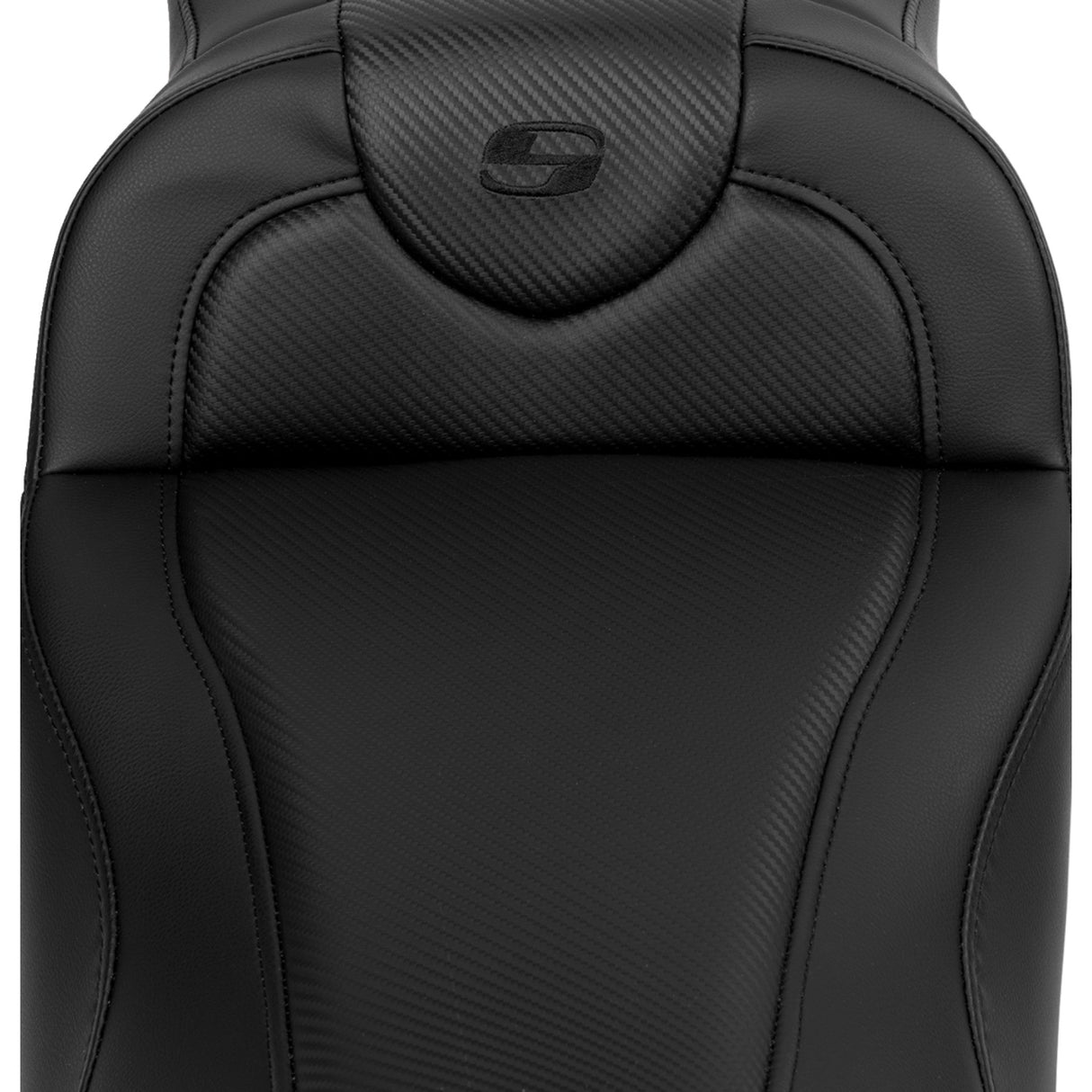Saddlemen Roadsofa™ Carbon Fiber Seat Black Stitch Backrest - 808-07B-186B0 For Harley Touring 2008-2023