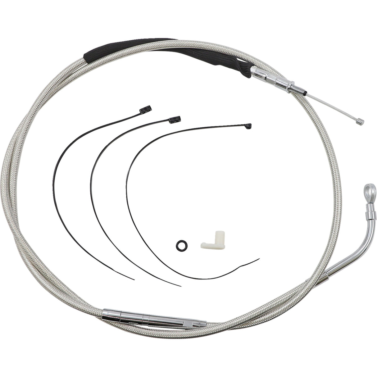 Magnum Shielding High-Efficiency Polished Stainless Clutch Cable 75-3/4" - 523610HE For Harley Touring 2021-2024