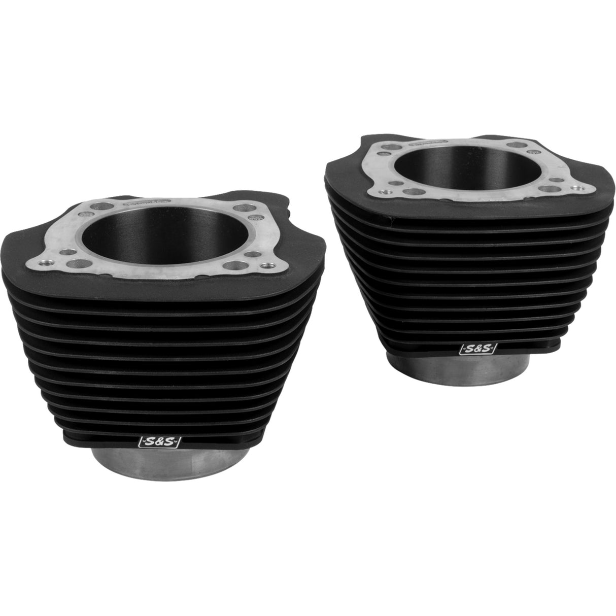 S&S Cycle Cylinder Set 4.320" Bore Unhoned Black Without Highlighted Fins M8 - 910-1006A For Harley Touring 2017-2026