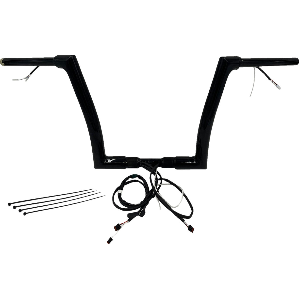 FAT Baggers INC. EZ Install Wired 1-1/2" Flat Top Handlebar Kit 12" Black - 601312-B For Harley Road Glide 2015