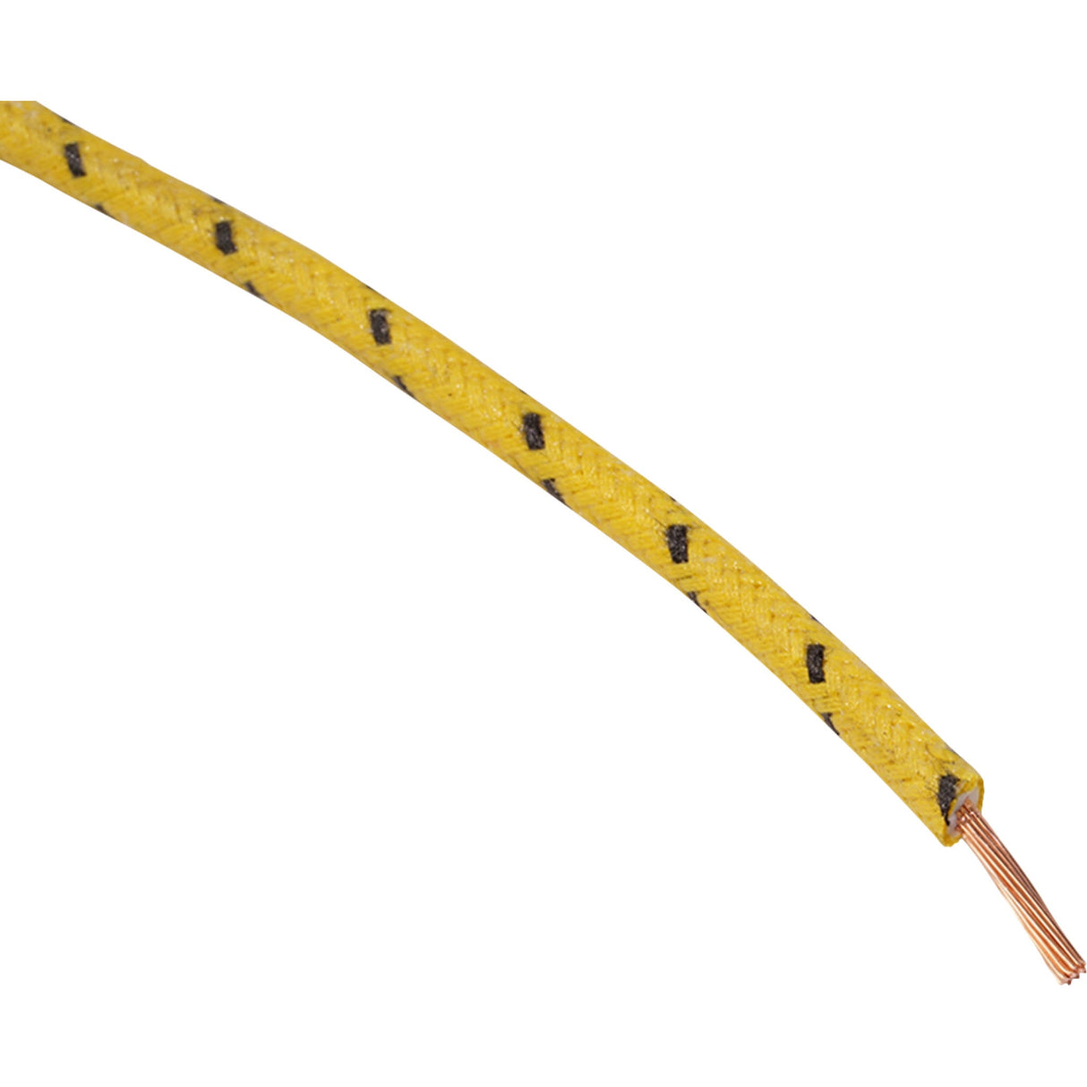 NAMZ 2120-1267 NCBW-40 Fabric-Braided Hook-Up Wire 25' Cloth-Braided Wire Spool - 16 Gauge - Yellow/Black