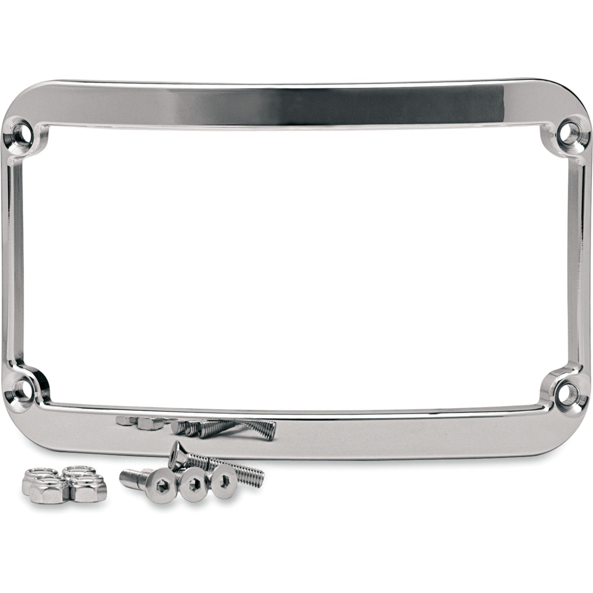 KLOCK WERKS 2030-0231 KWS-01-0082-C WFB™ Benchmark Stretched Rear Fender License Plate Frame - Chrome