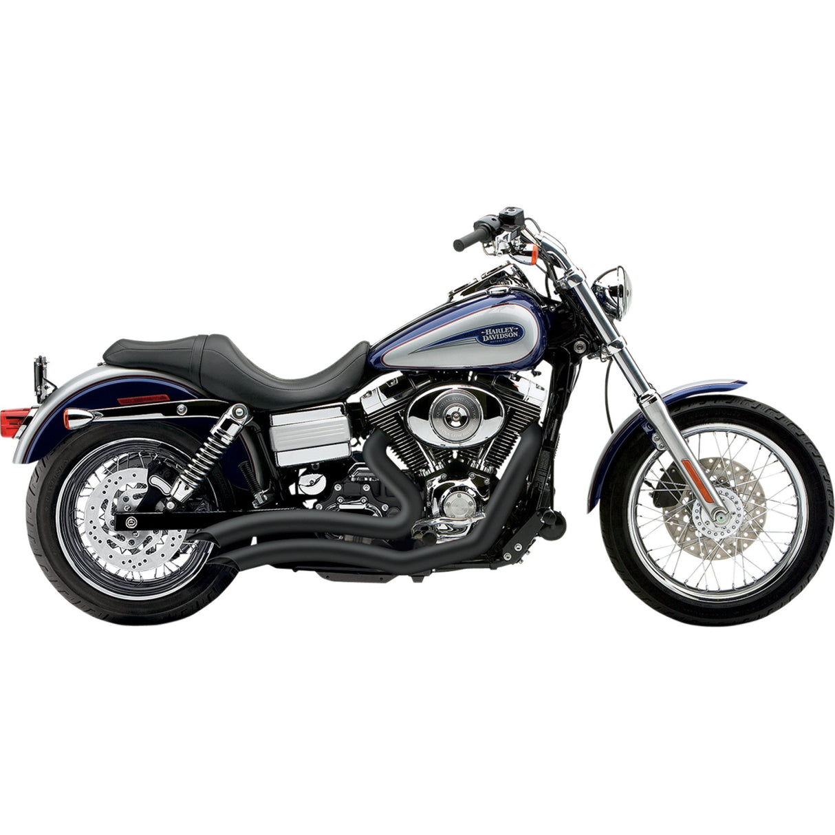 Cobra Short Swept 2-Into-2 Exhaust System - 6229B For Harley Dyna 2012-2017