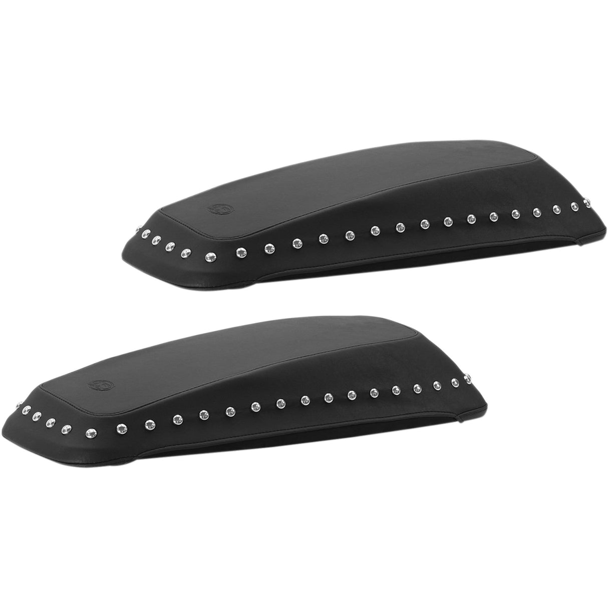 MUSTANG 3501-0975 77623 Saddlebag Lid Covers - Chrome Stud - '14-'19 FL