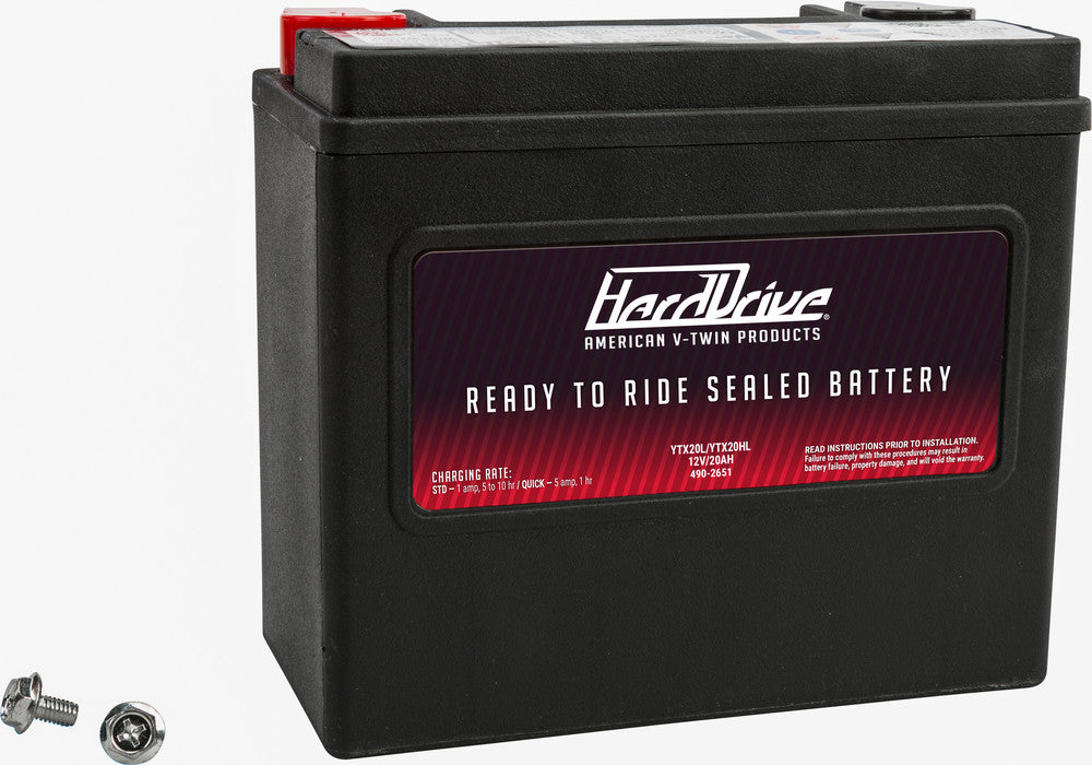 Harddrive 490-2651 HVT20L BATTERY YTX20L/YTX20HL 320CCA FACTORY ACTIVATED SEALED AGM