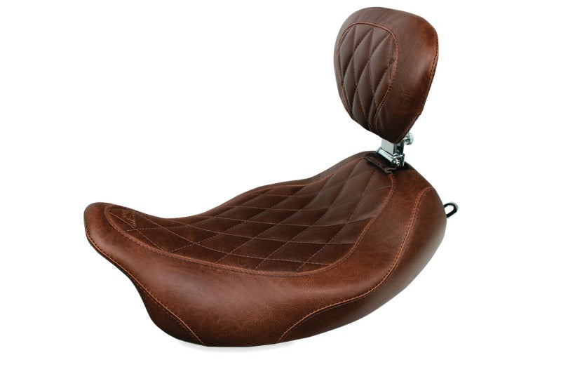Mustang Motorcycle Mustang Rd King, Str Glide, Eagle Wide Tripper Solo Seat Brown - 79811 For Harley Touring 2008-2021