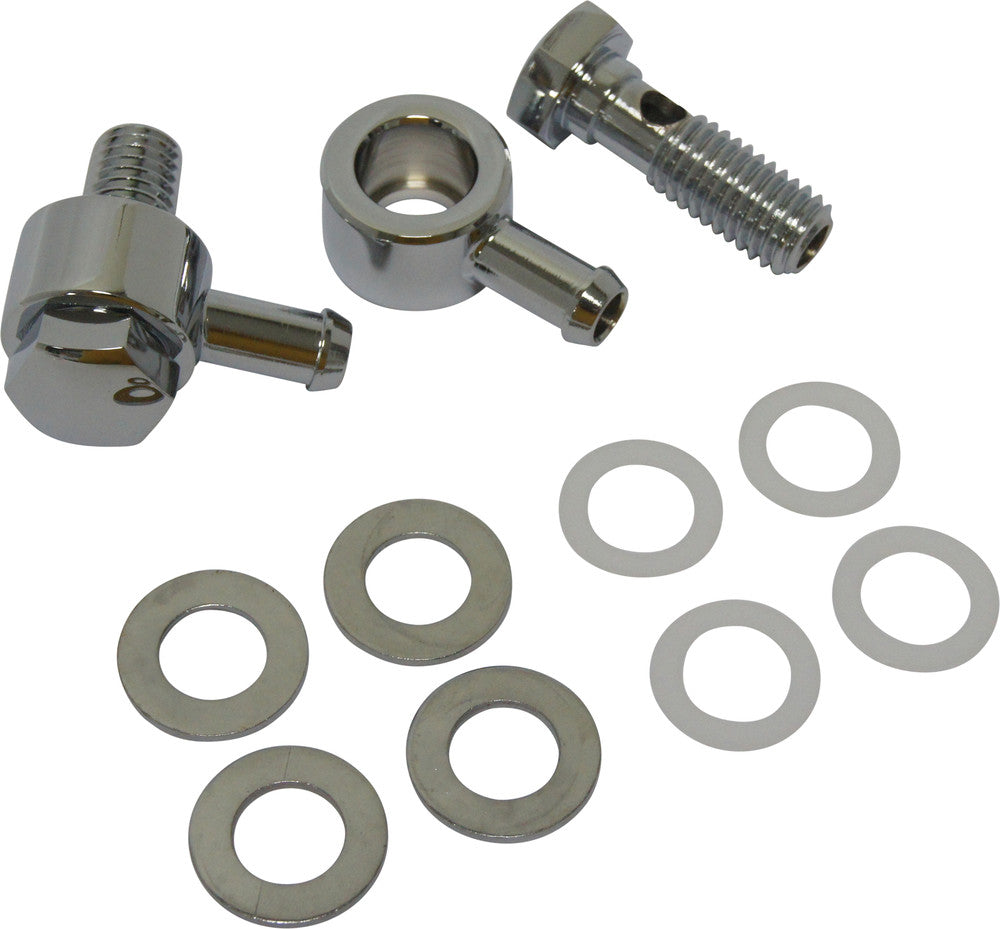 Harddrive Breather Fittings With Bolts EVO Bigtwin, XL - 38-133 For Harley Motorcycles 1984-1999