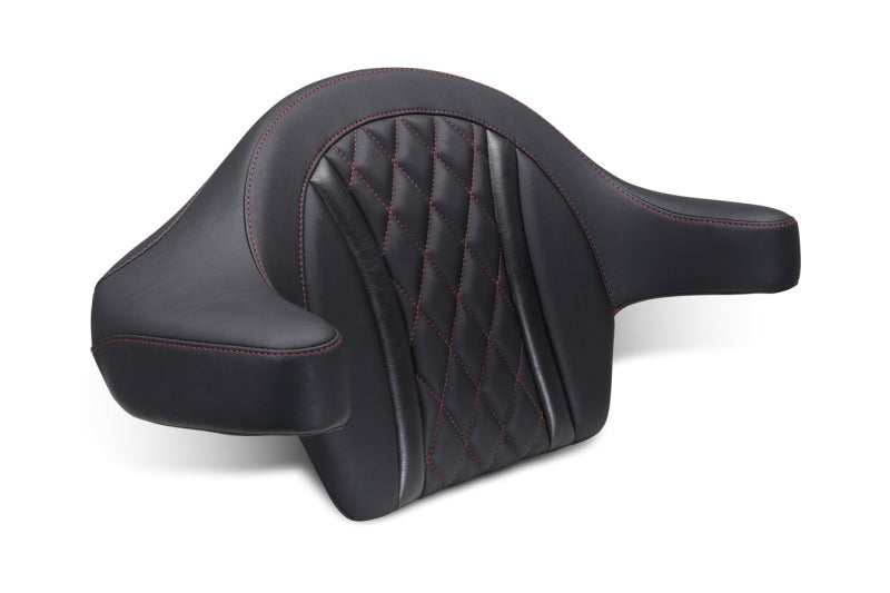 Mustang Motorcycle CVO Road Glide (ST) Deluxe Diamond Ext Arm Wrap-Around Backrest Black - 88430DC For Harley Touring 2023-2026