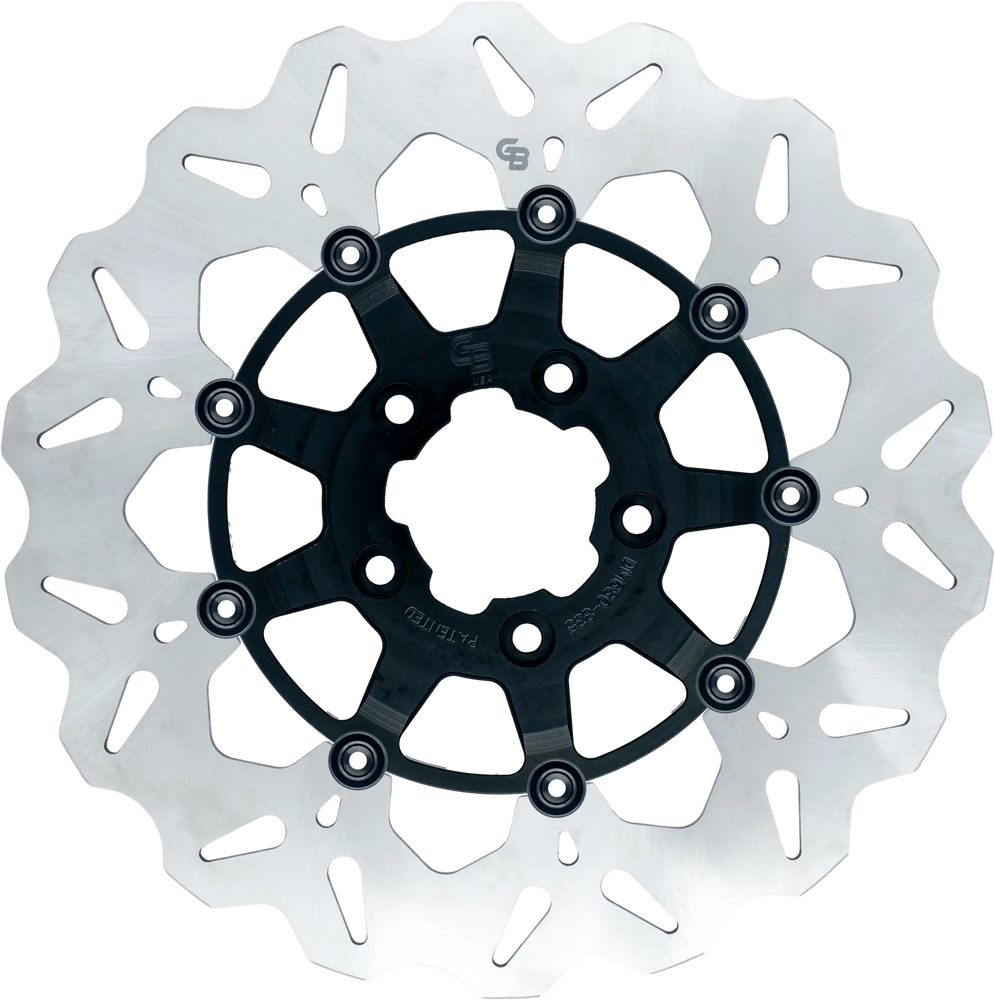 Gbrakes Rotor 11.8" Floating Wave Rear Black - GBDU004 For Harley Touring 2008-2026