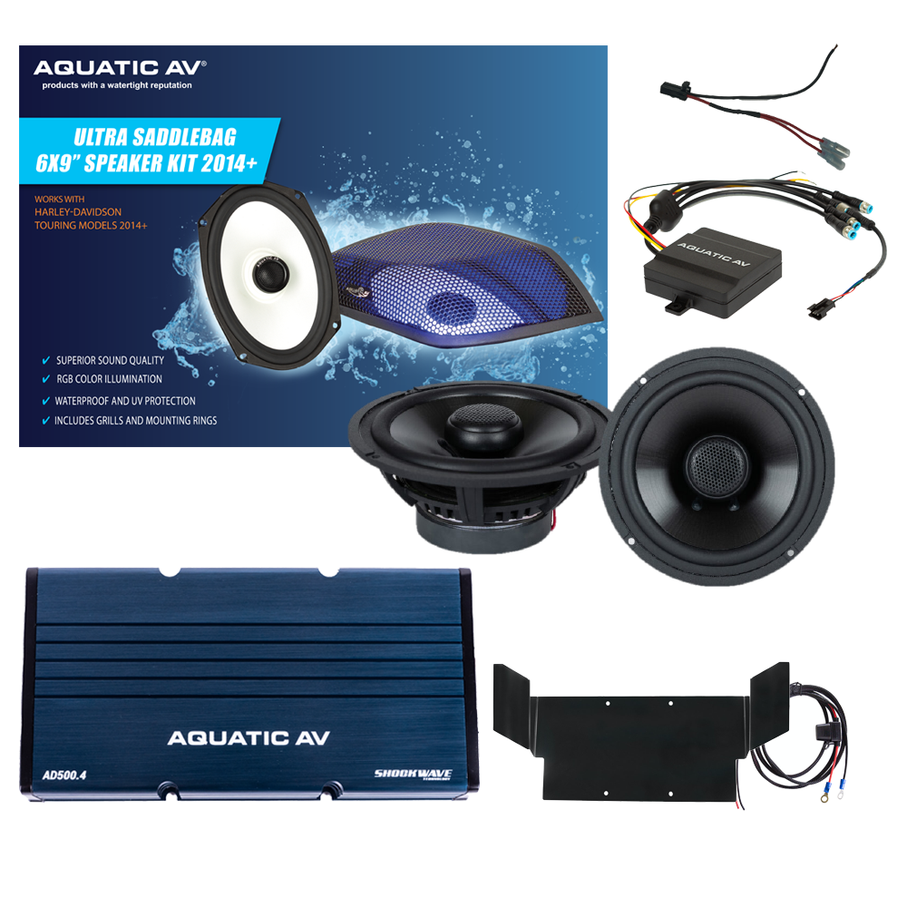 Aquatic Av Ultra Speaker Kit Flht ` - BT300 For Harley Touring 1998-2013