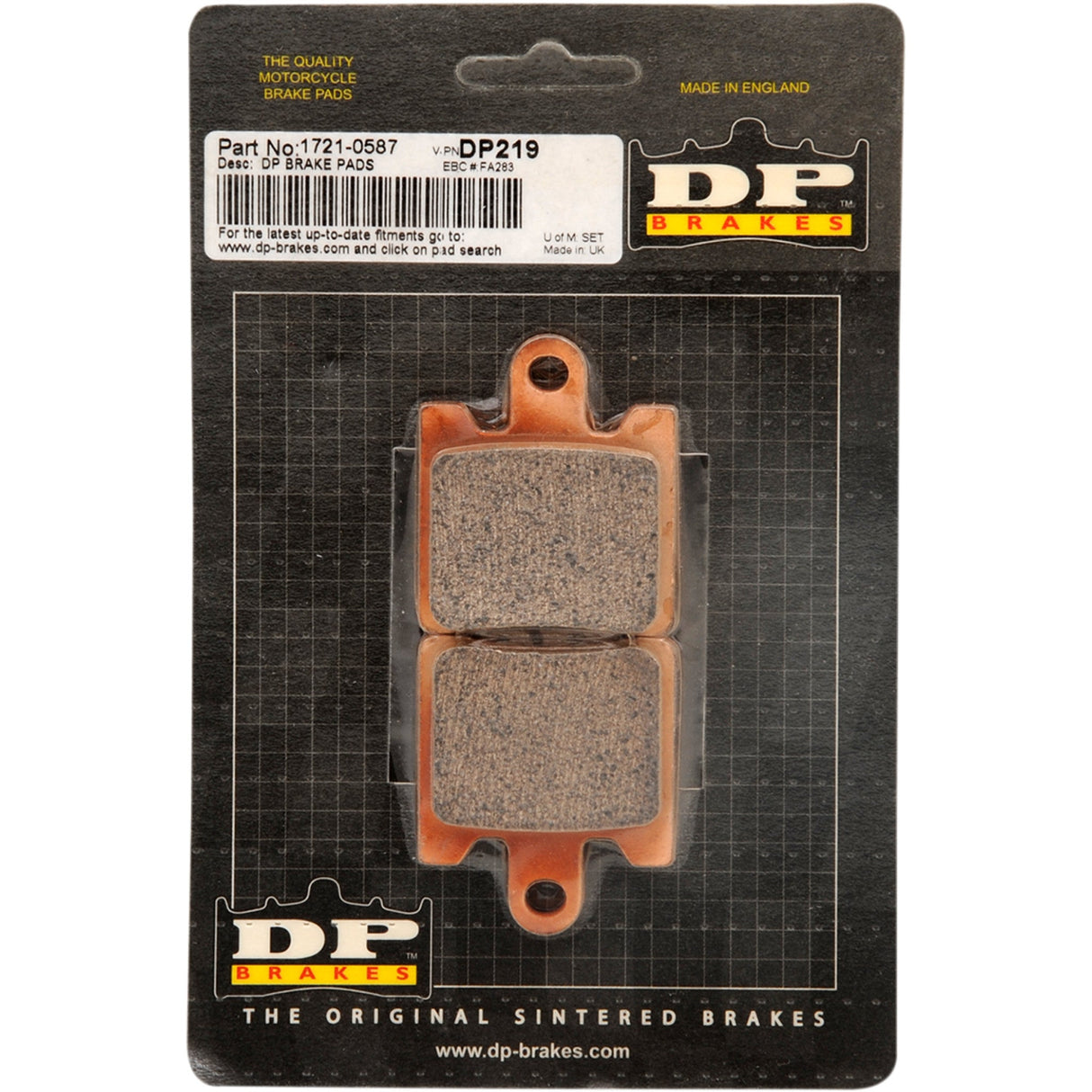 DP BRAKES 1721-0587 DP219 Standard DP Sintered Brake Pads Standard Brake Pads - Burgman