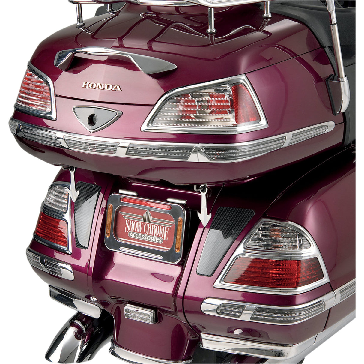 SHOW CHROME 2040-1244 52-701A LED Trunk and Saddlebag Molding Insert Kit Trunk LED Molding Inserts - '01-'10 GL1800