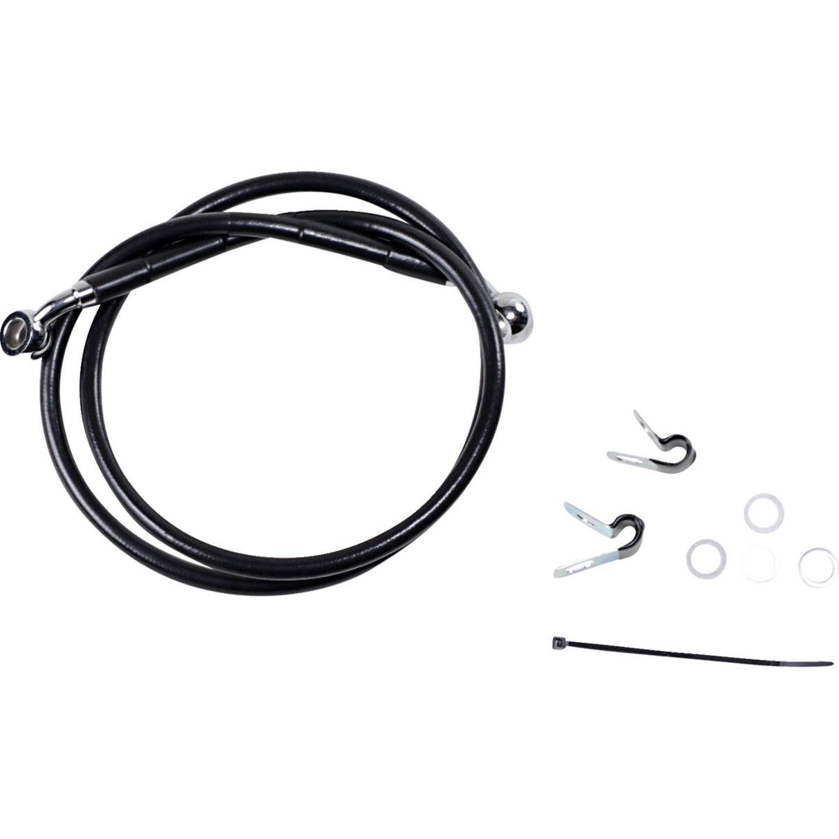 Drag Specialties Stainless Steel Brake Line Kit Front (Upper) Black For Harley Sportster 2004-2010