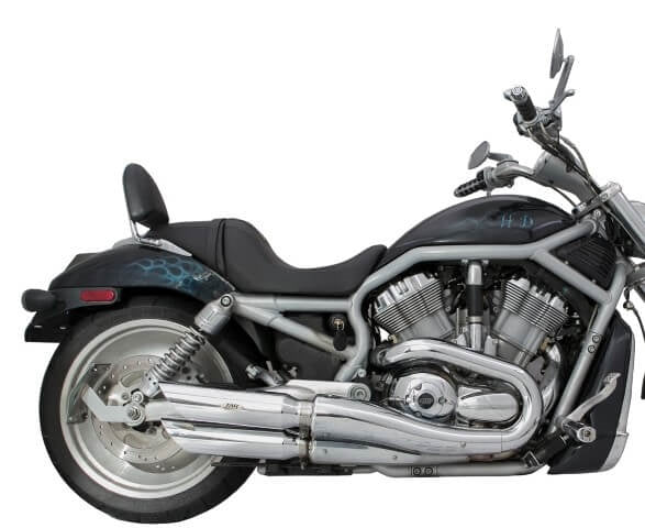 Tab Performance V-ROD Slash Cut Exhaust Pipes (baffled) Chrome For Harley -Rod / Screamin Eagle Rod 2007-2010