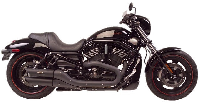 Tab Performance Night Rod Special Slash Cut Exhaust Pipes (Removable Baffle) Black For Harley Night Rod Special 2007-2017
