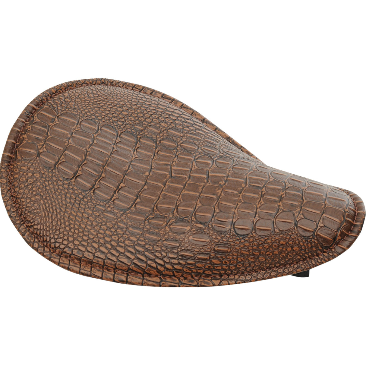 DRAG SPECIALTIES SEATS 0806-0096 Small Low-Profile Spring Solo Seat Seat - Spring Solo - Low-Profile - Small - Faux Alligator/Brown Stitching