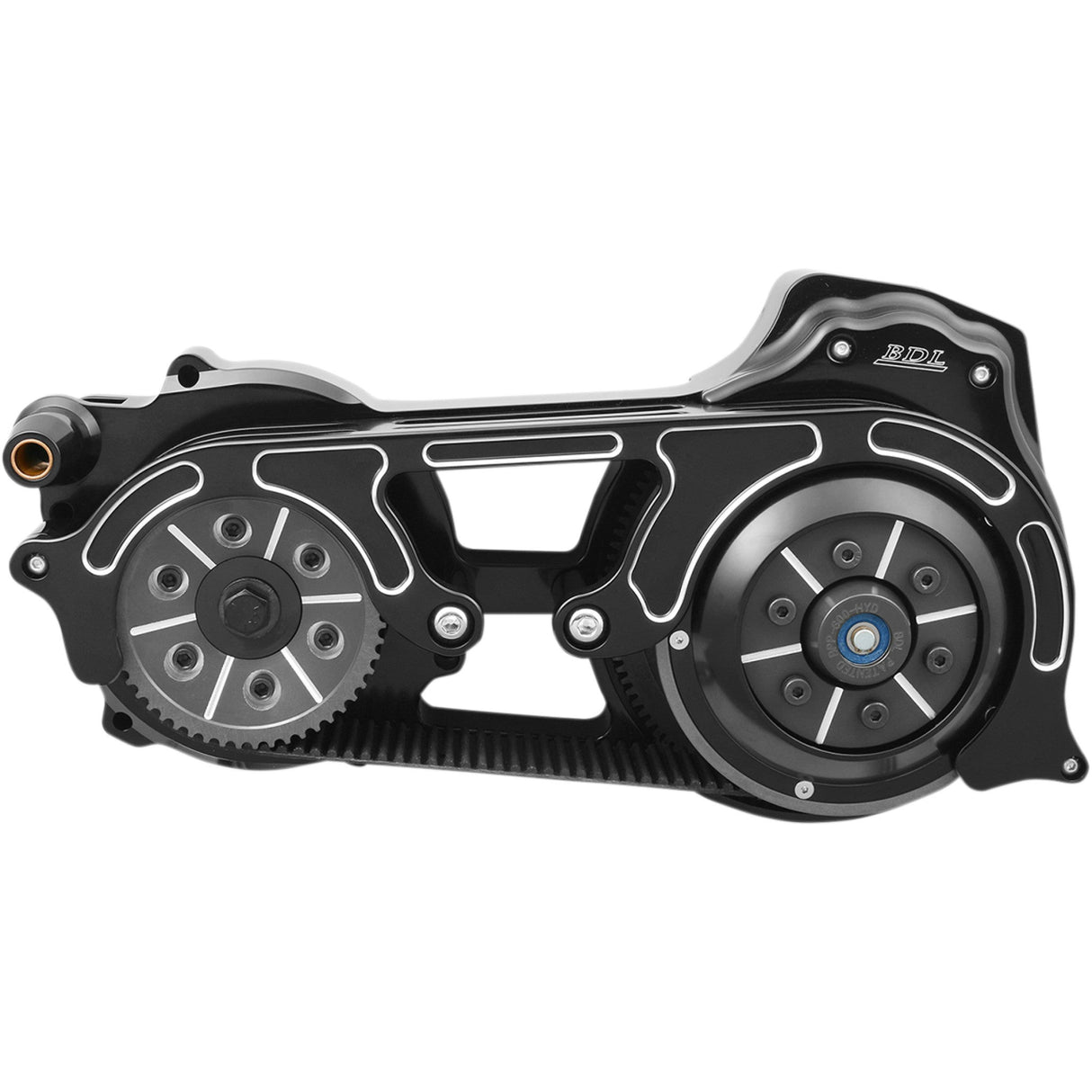 Belt Drives LTD. 2" Open Belt Drive Kits With 1-Piece Motor Plate 2" Black Softail - EVO-16BH-2B For Harley Touring 2007-2017