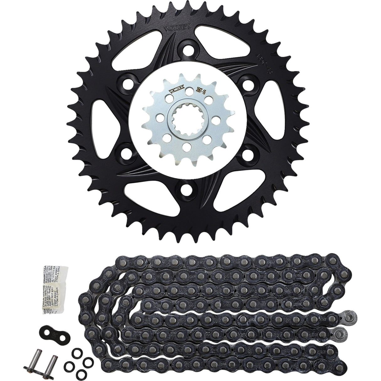 VORTEX 1230-1544 CK6471 Chain and Sprocket Kit Chain Kit - Black