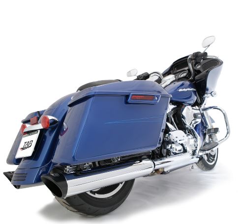 Tab Performance 121-1293-B-Z 2009-Up 4.5 Inch Chrome B.A.M Stick Slip-On Mufflers Zombie Baffles (Loud) 4.5 Inch Black Slash Cut Tip