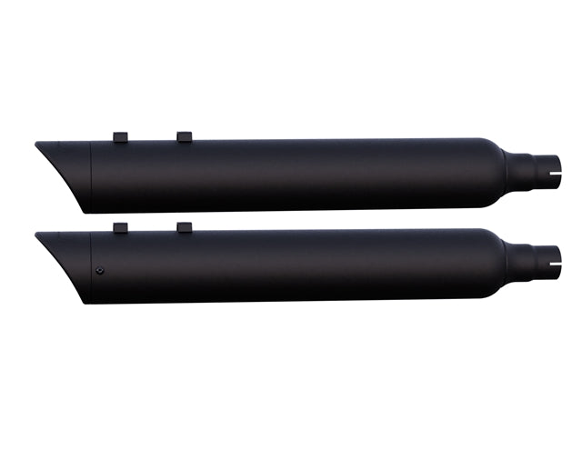 Tab Performance 4" B.A.M. Stick Slip-On Mufflers for International European Spec Trike Models | Black - Black Slash Tips, Zombie Baffles 121-2290-B-Z