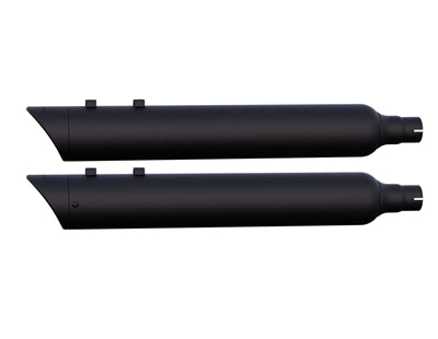 Tab Performance 4" B.A.M. Stick Slip-On Mufflers for International European Spec Trike Models | Black - Black Slash Tips, Zombie Baffles 121-2290-B-Z