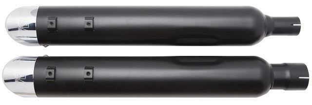 Tab Performance 4" B.A.M. Stick Slip-On Mufflers | Black - Black Straight Tips, No Baffles 121-2295-B2-NB