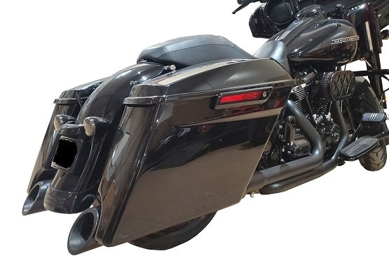 Tab Performance 4.5" B.A.M. Stick Slip-On Mufflers | Black - Chrome Slash Tips, No Baffles 121-2297-C-NB