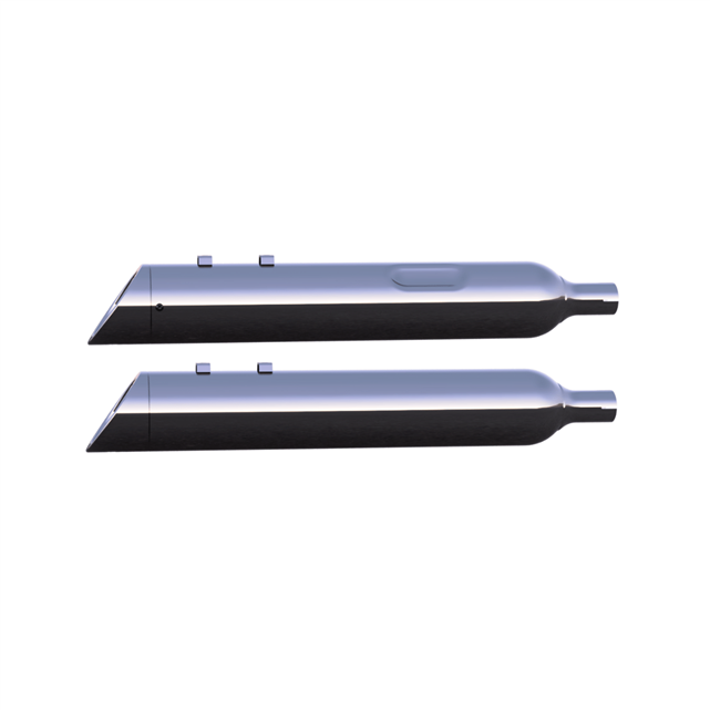 Tab Performance 4.5" B.A.M Stick Slip-On Mufflers | Midnight Chrome - Midnight Chrome Slash Cut, Zombie Baffles 121-4297-M-Z
