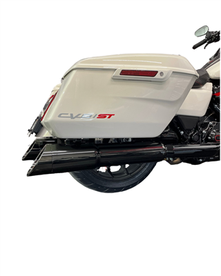 Tab Performance 121-4299-N-Z 50 Cal 5 Inch Diameter Pipe Slip-On Mufflers Harley Davidson Touring Midnight Chrome Zombie Baffles (Loud) 2017-Up Using Stock Cut or Other Tip