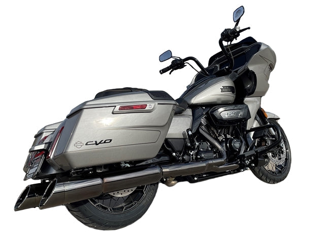 Tab Performance 50 Cal (5") Slip-On Mufflers Torched Chrome Torched Chrome Straight Cut Tip, - 121-5299-2017-UP-T2-NB For Harley Touring 2016-2026