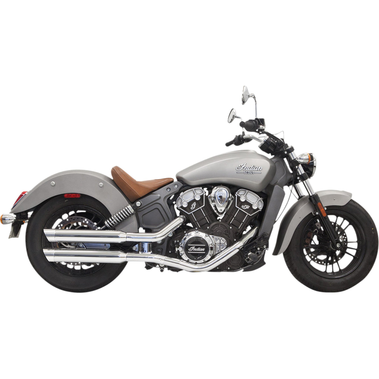 Bassani Xhaust Classic Slip-On Mufflers 3" Chrome Scout - 8S17SC For Indian Scout 2018-2020