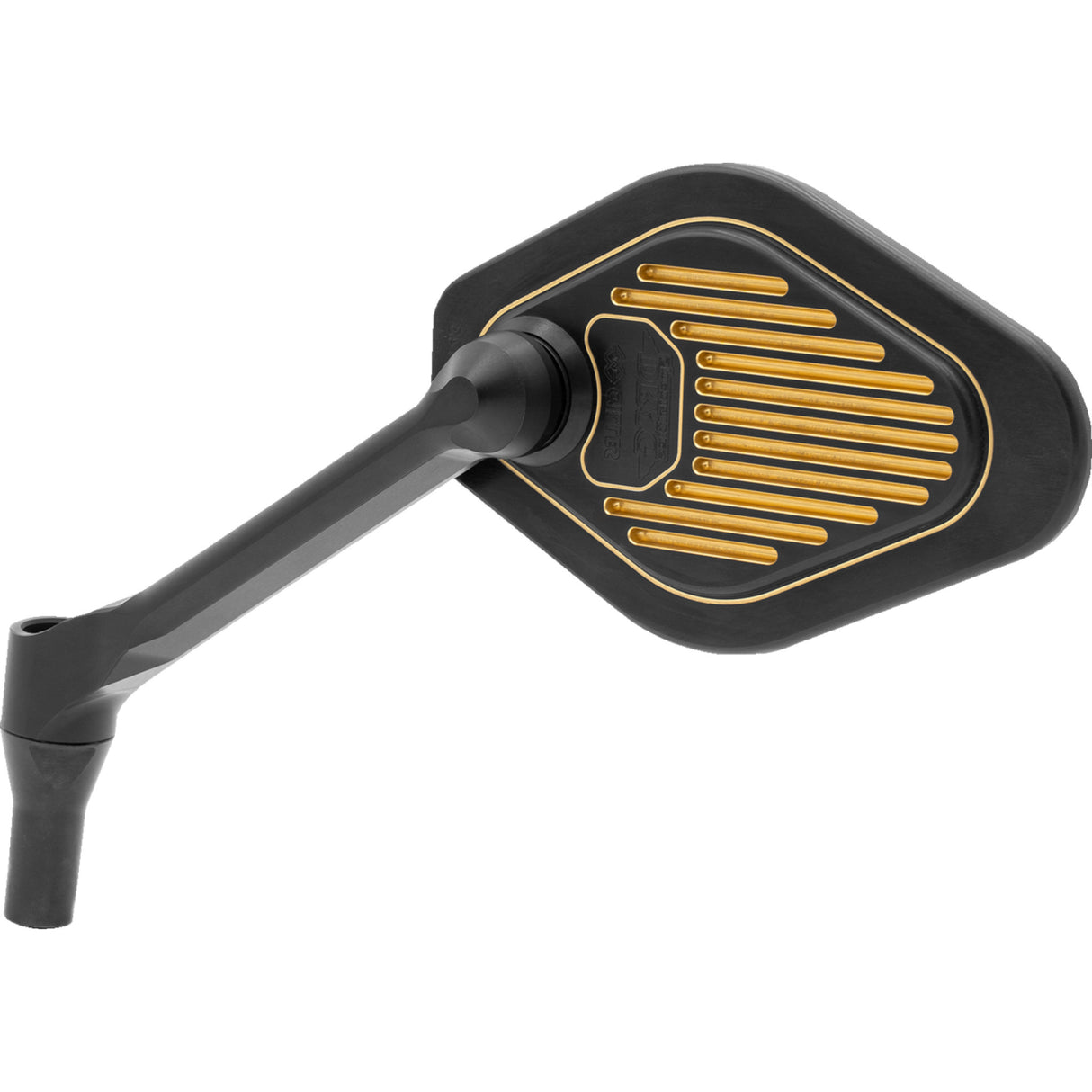 DRAG SPECIALTIES 0640-1866 Short Stem Adjustable Mirror Mirror - Adjustable - Black/Gold - Short Stem - Left