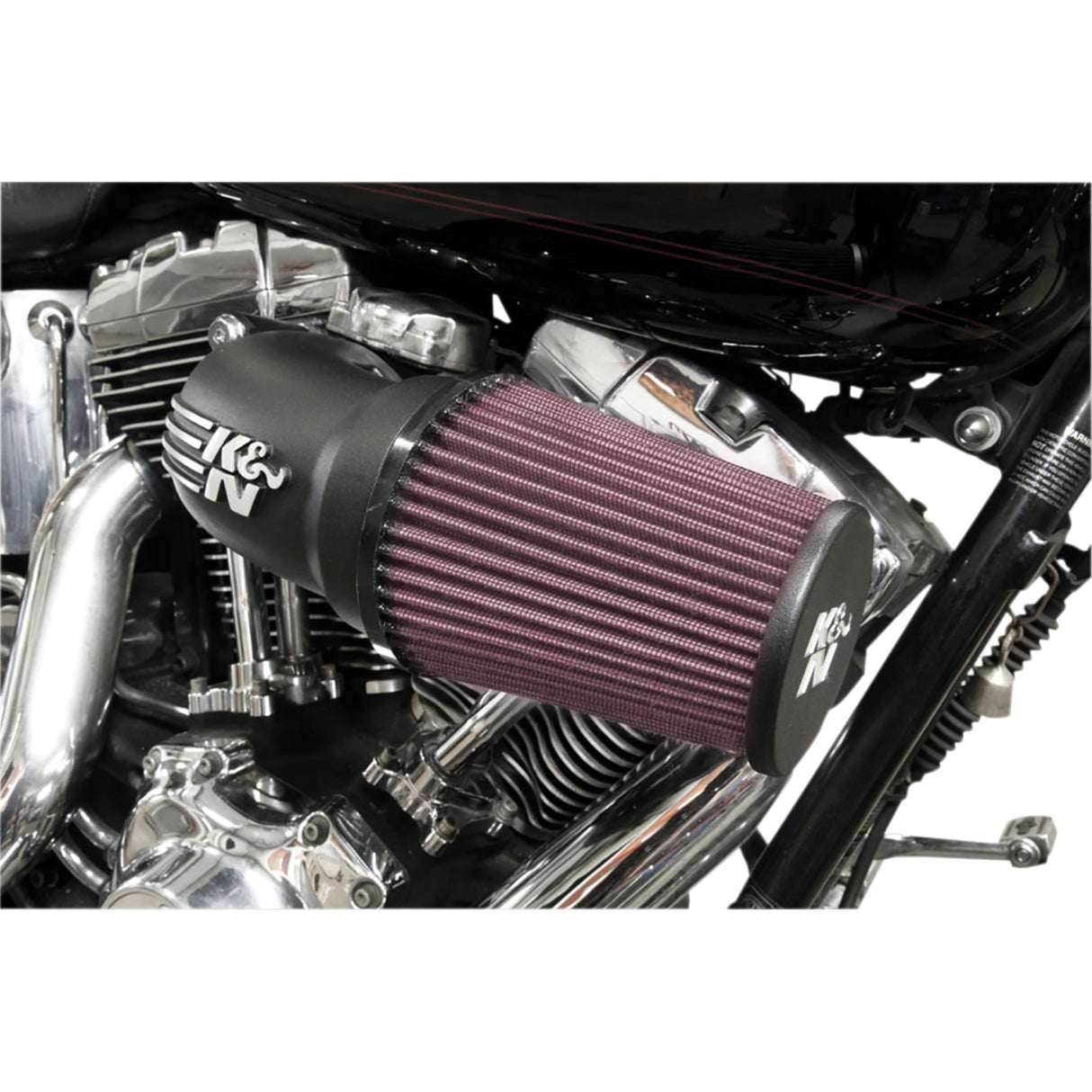 K & N 1010-2527 57-1137 Aircharger® Intake System with Cast Aluminum Intake Tube satin black
