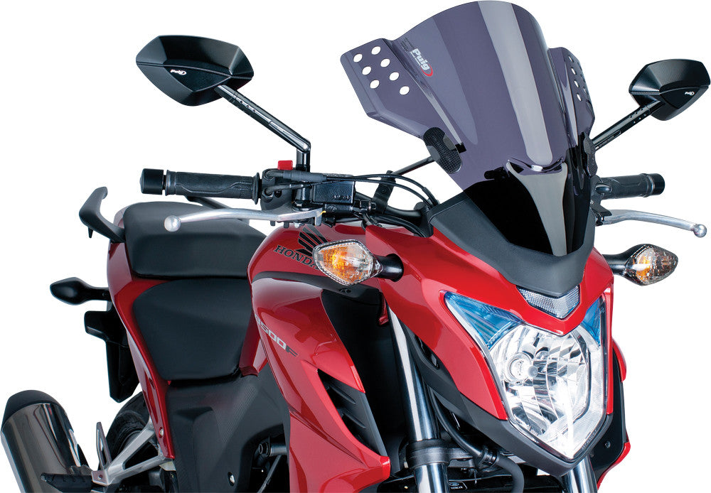 Puig Hi-Tech Parts Windscreen Rafale Bar Mount Dark Smoke - 5881F For Ducati Motorcycles 2008-2020 | Kawasaki Motorcycles 2007-2013