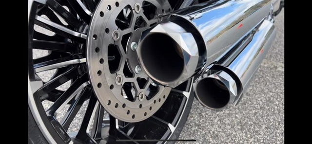 Tab Performance Softail Long Tip Compatible Exhaust Pipes Chrome For Harley Softail 2018-2026