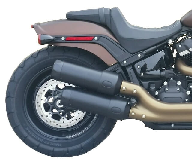 Tab Performance Fat Bob Softail Tip Compatible Exhaust Pipes Black 4.5" Chrome Straight Cut Tip, Non - 131-2293-C2-NB For Harley Softail 2018-2022