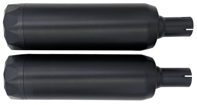 Tab Performance Fat Bob Softail Tip Compatible Exhaust Pipes | Black - Black Slash Tips, No Baffles 131-2293-B-NB