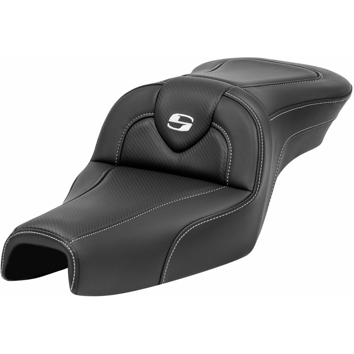 Saddlemen Roadsofa™ Standard Reach Seat Without Backrest Carbon Fiber - 807-03-185 For Harley Sportster 2004-2020 (4.5G Tank)