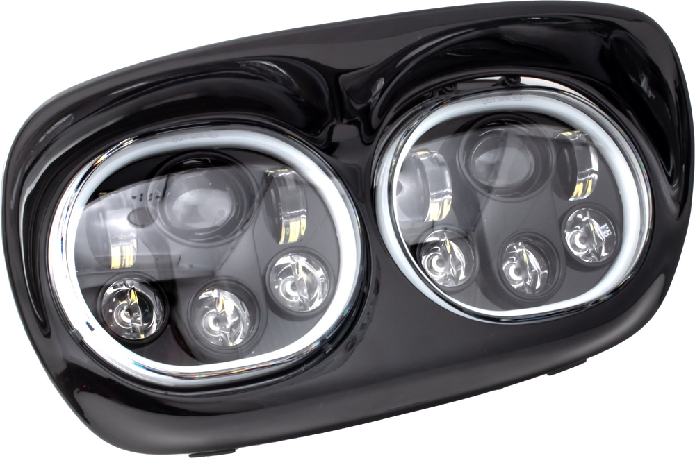 Letric Lighting Co 850-09680 LLC-LRHP-HBB LED HEADLIGHT BLK/BLK HALO FLTR `98-13