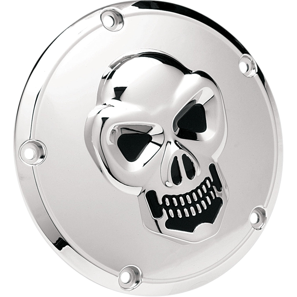 Drag Specialties Chrome 3-D Skull Derby Cover Chrome 5 Hole For Harley Motorcycles 1999-2018