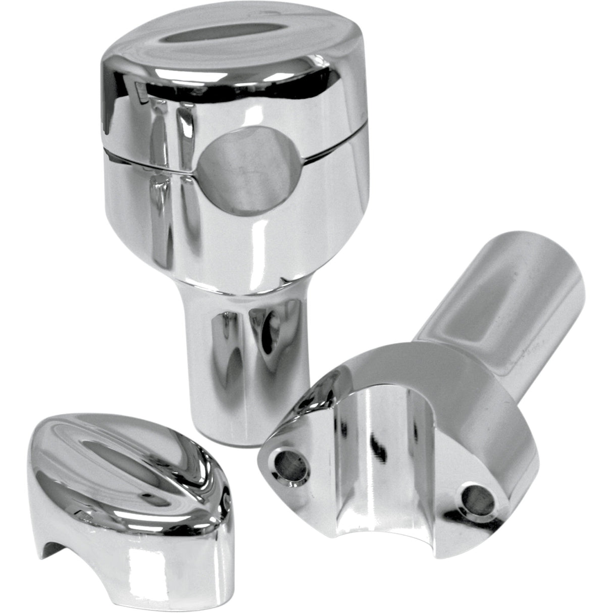 LA Choppers Hefty Smooth Handlebar Risers For 1-1/4" Handlebars 3" Chrome - LA-7404-03 For Suzuki Motorcycles 1999-2019 | Yamaha Motorcycles 1998-2017