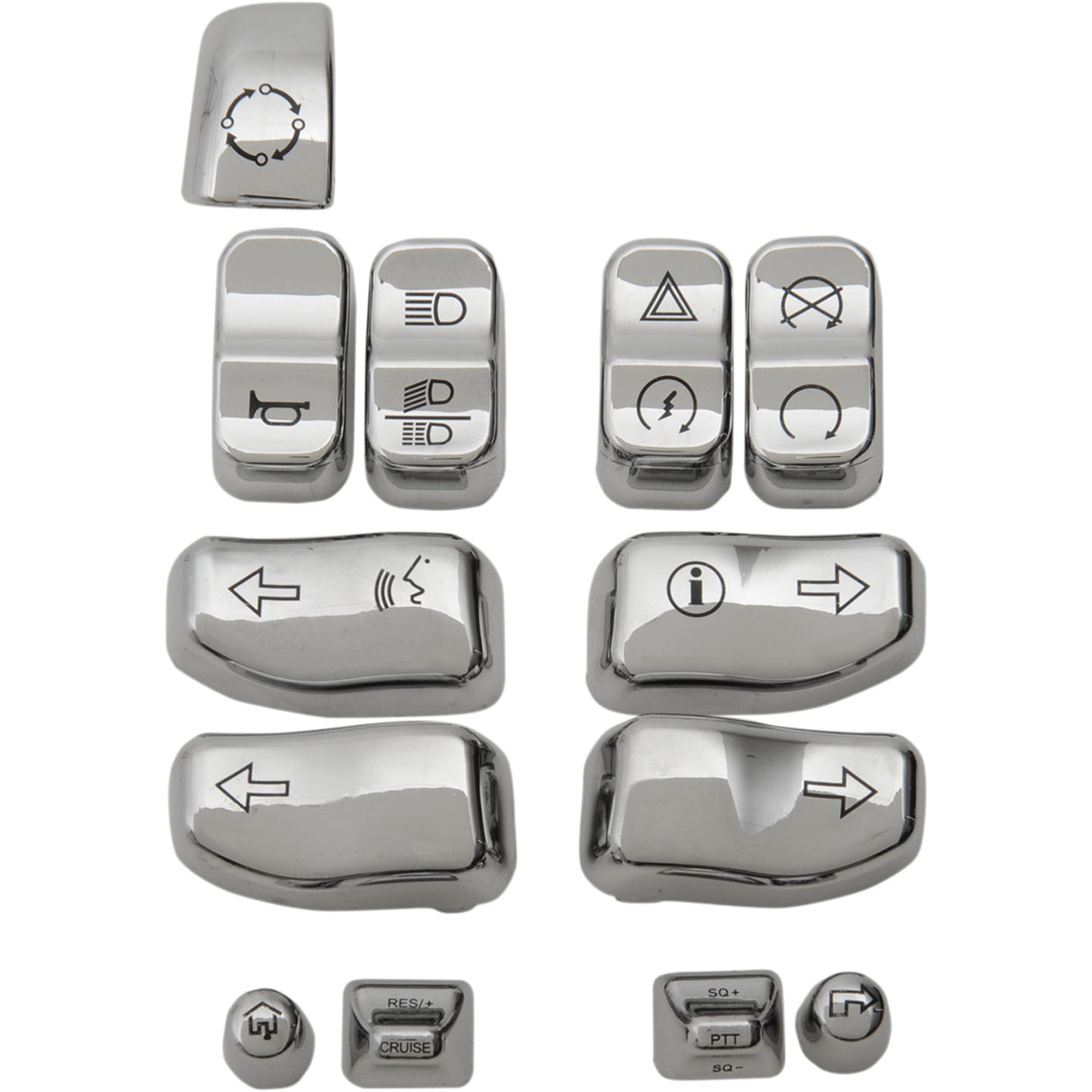 DRAG SPECIALTIES 0610-0807 Switch Cap Kit Switch Caps - Chrome